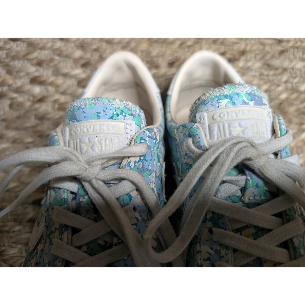 Converse Shoes Womens 8 Breakpoint Floral Low Top Lace Up Sneakers 555952C Teal - Picture 8 of 10